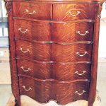Refinishing antique tiger oak serpentine drawer front chest