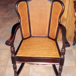 Refinishing antique chair with a destroyed cane seat