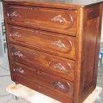 Refinishing Antique Victorian Walnut chest before